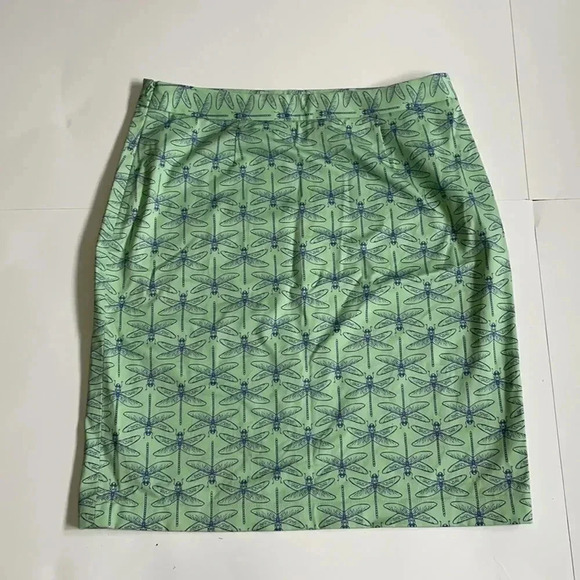 Brooks Brothers Golf Mini Skirt Light Green Dragon Fly Print Women’s 6 Cotton - Picture 10 of 14